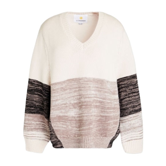 L.F. Markey Simeon Colorblock Wool Sweater Oversized Women's Medium - Picture 1 of 9